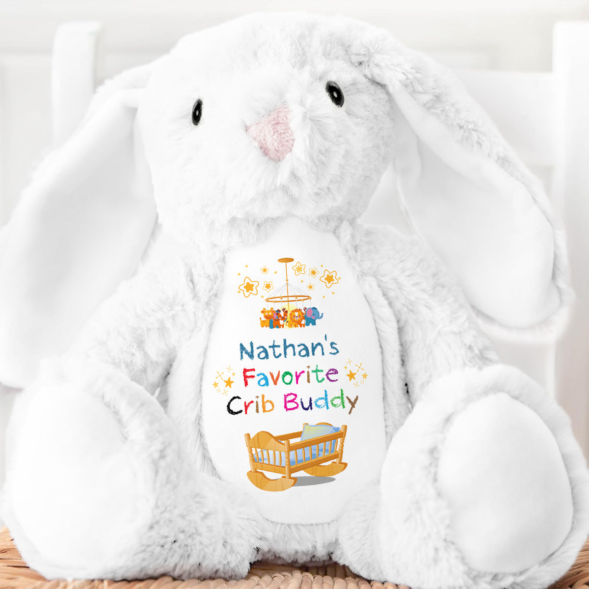 My Favorite Crib Buddy - Personalized Stuffed Bunny