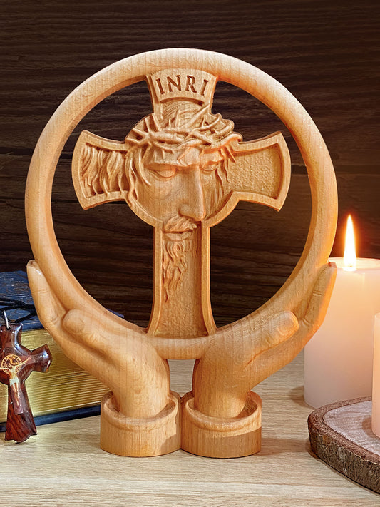 Wood Carving Relief Art - The Cross