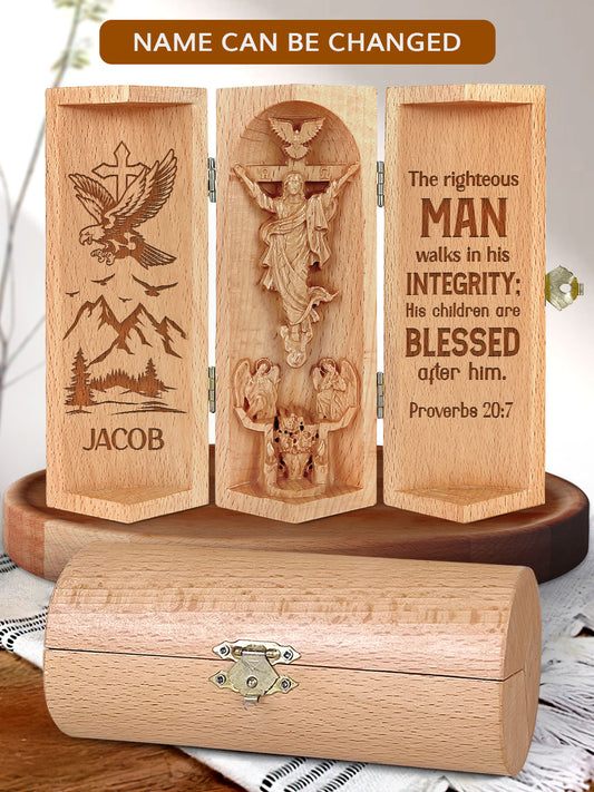 The Righteous Man Walks In His Integrity - Personalized Jesus Sculptures HN31