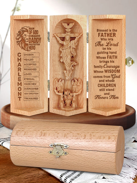 Man Of God - Personalized Openable Wooden Cylinder Sculpture of Jesus Christ