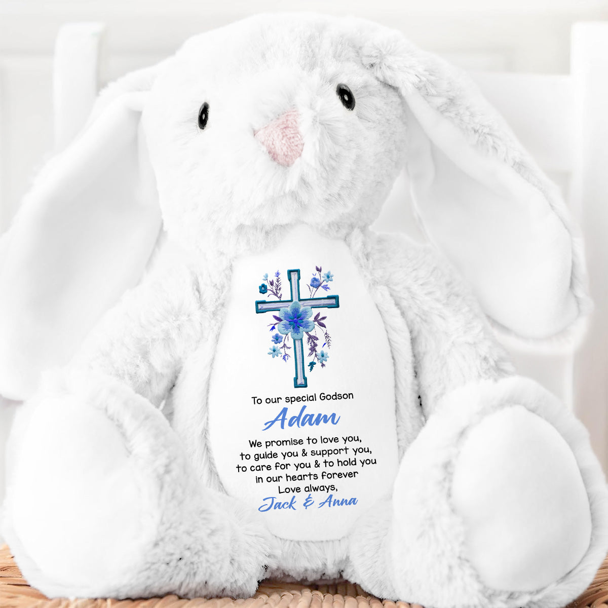 To Our Special Granddaughter Christening Day - Personalized Stuffed Bunny