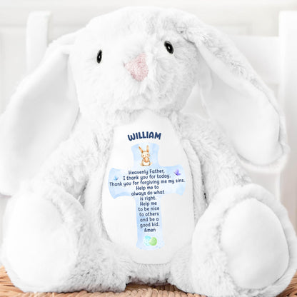 Prayers To Be A Good Kid - Personalized Stuffed Bunny