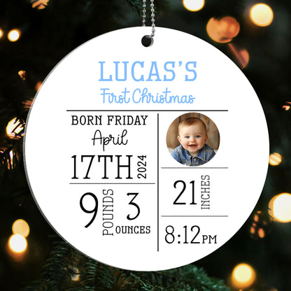 Baby's First Christmas - Personalized 1-Side Acrylic Ornament FCACOLEHA2257T