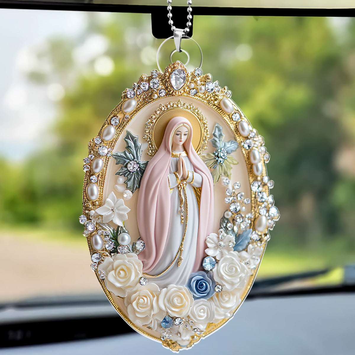 Holy Grace Virgin Mary - 1-Side Car Acrylic Hanging Ornament