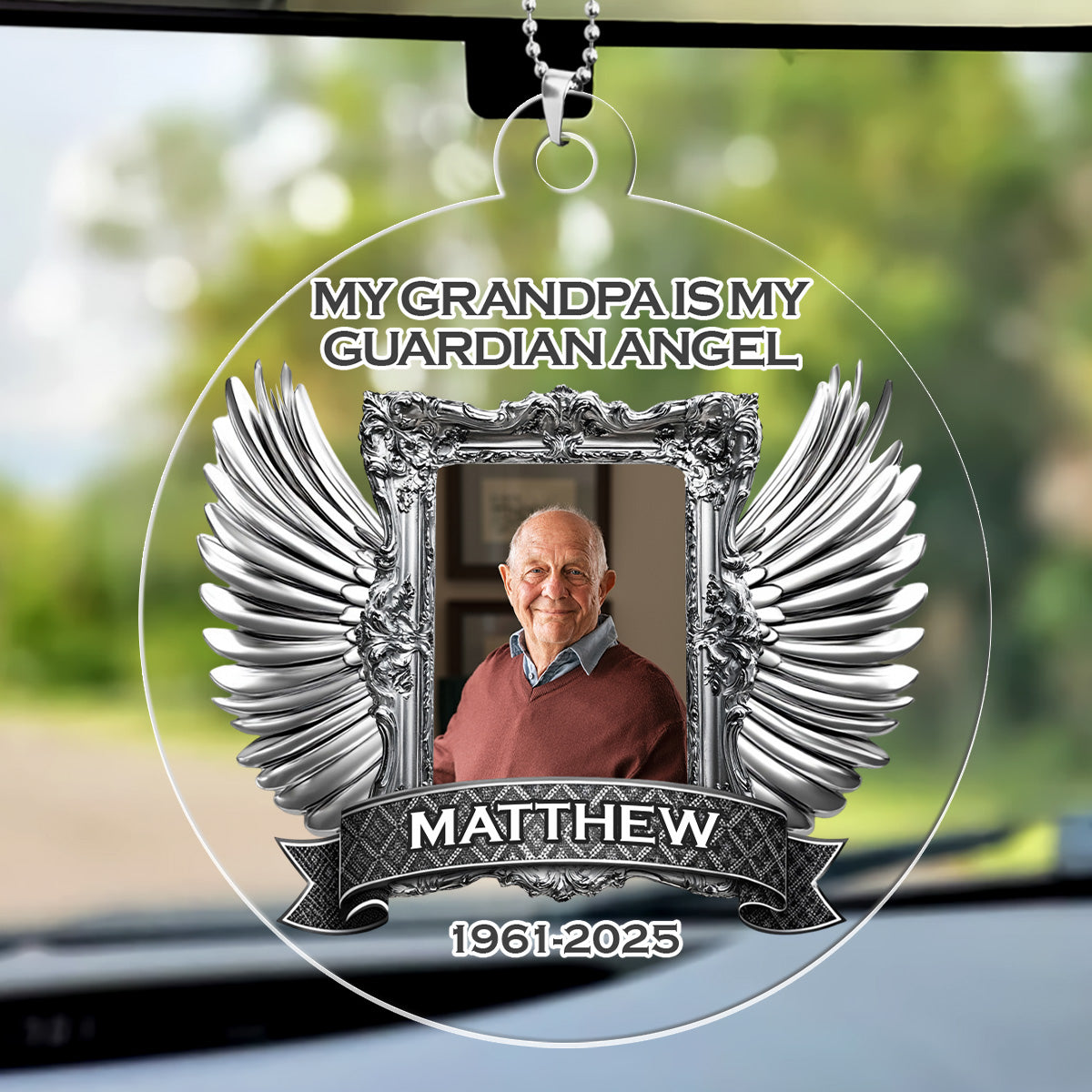 My Guardian Angel - Personalized 1-Side Car Acrylic Hanging Ornament