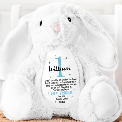 Kid's Birthday Gift - Personalized Stuffed Bunny