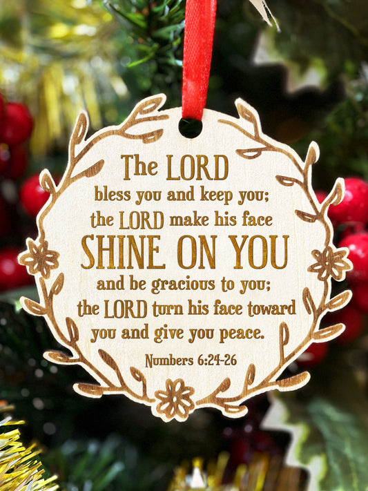 The Blessing Engraved Wood Ornament