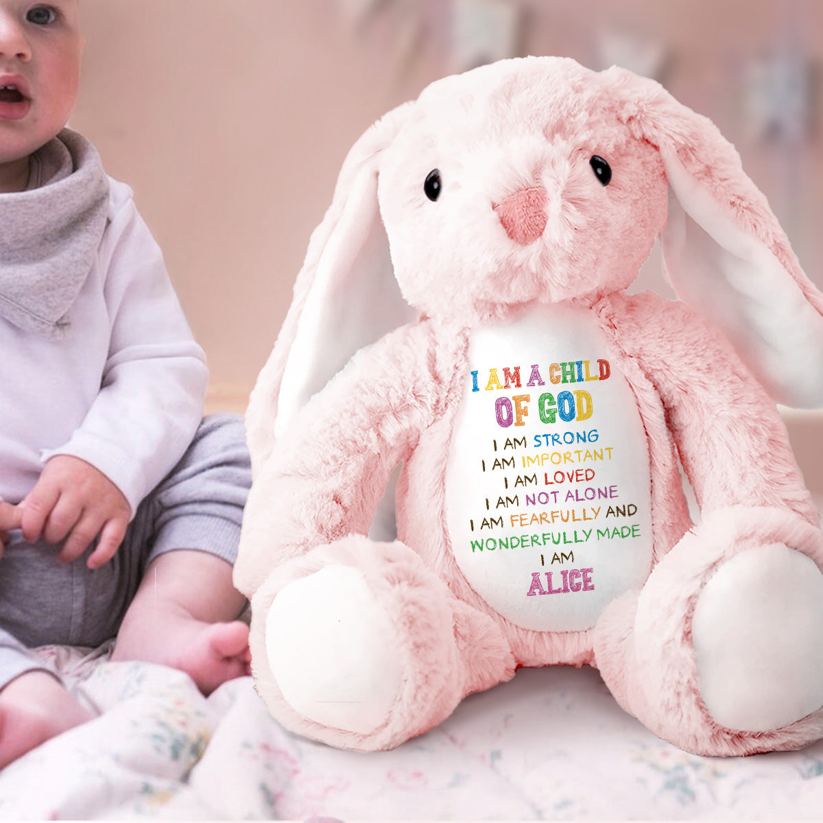 Baby Affirmations - Personalized Stuffed Bunny