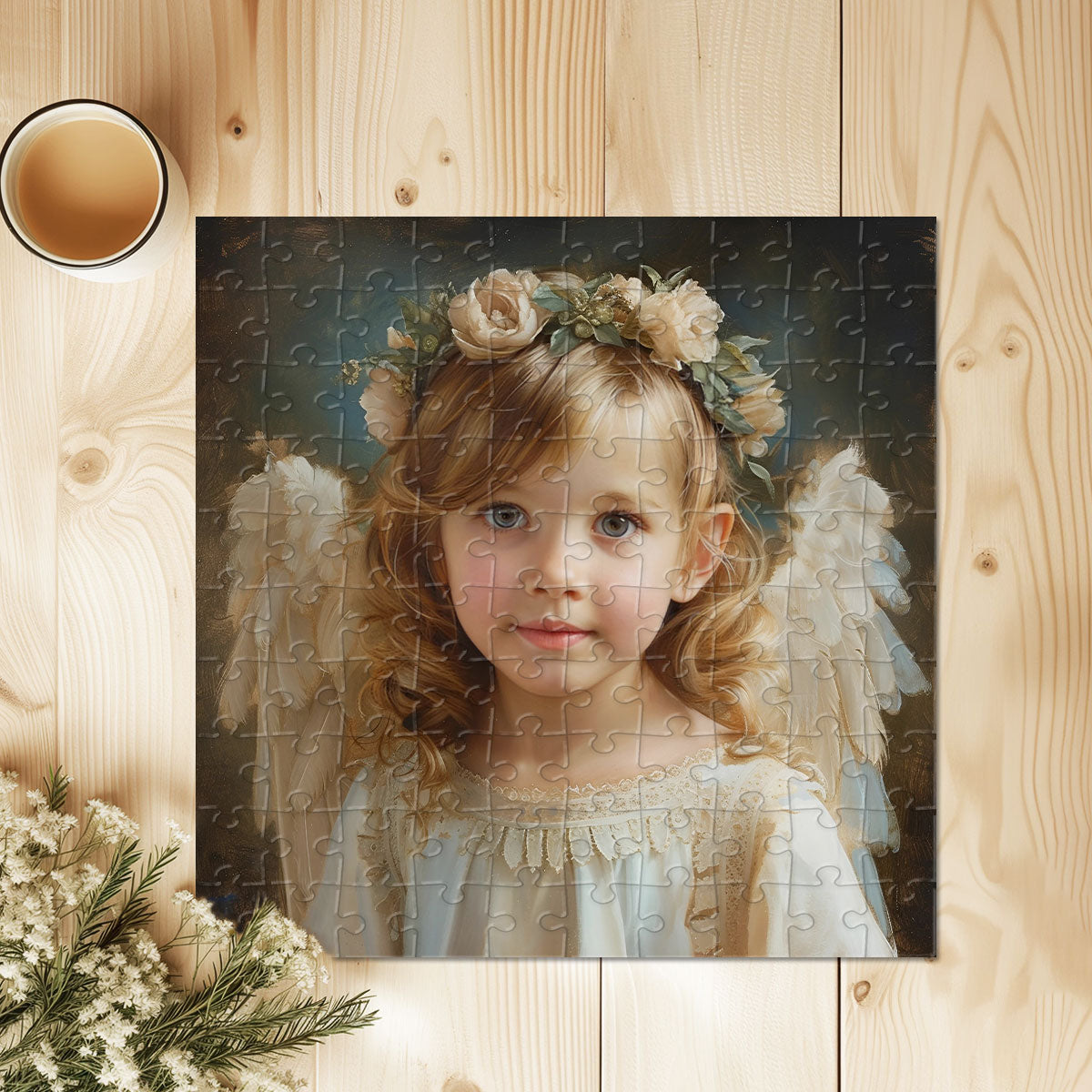 Angel Girl - Square Jigsaw Puzzle