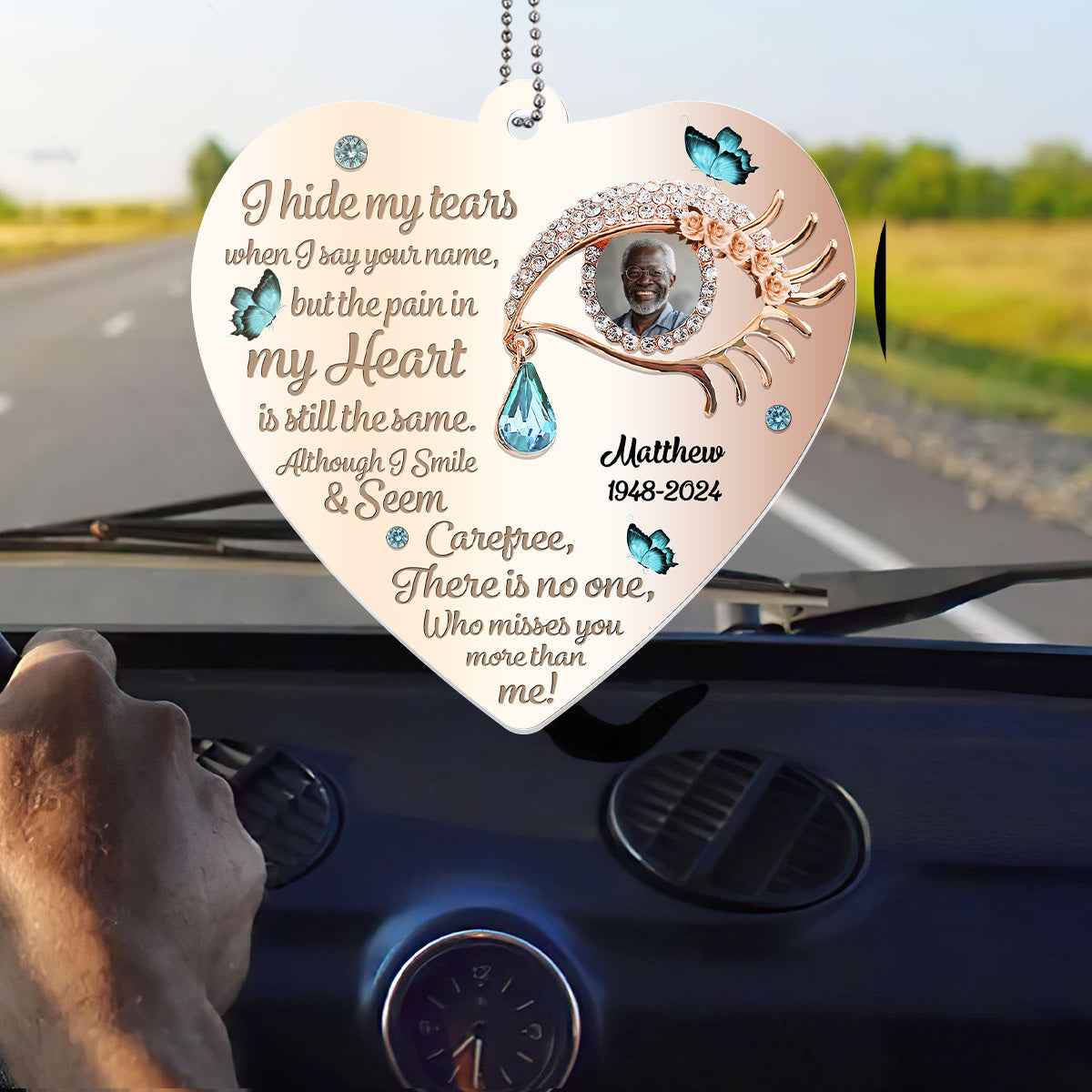 I Hide My Tears - Personalized 1-Side Car Acrylic Hanging Ornament