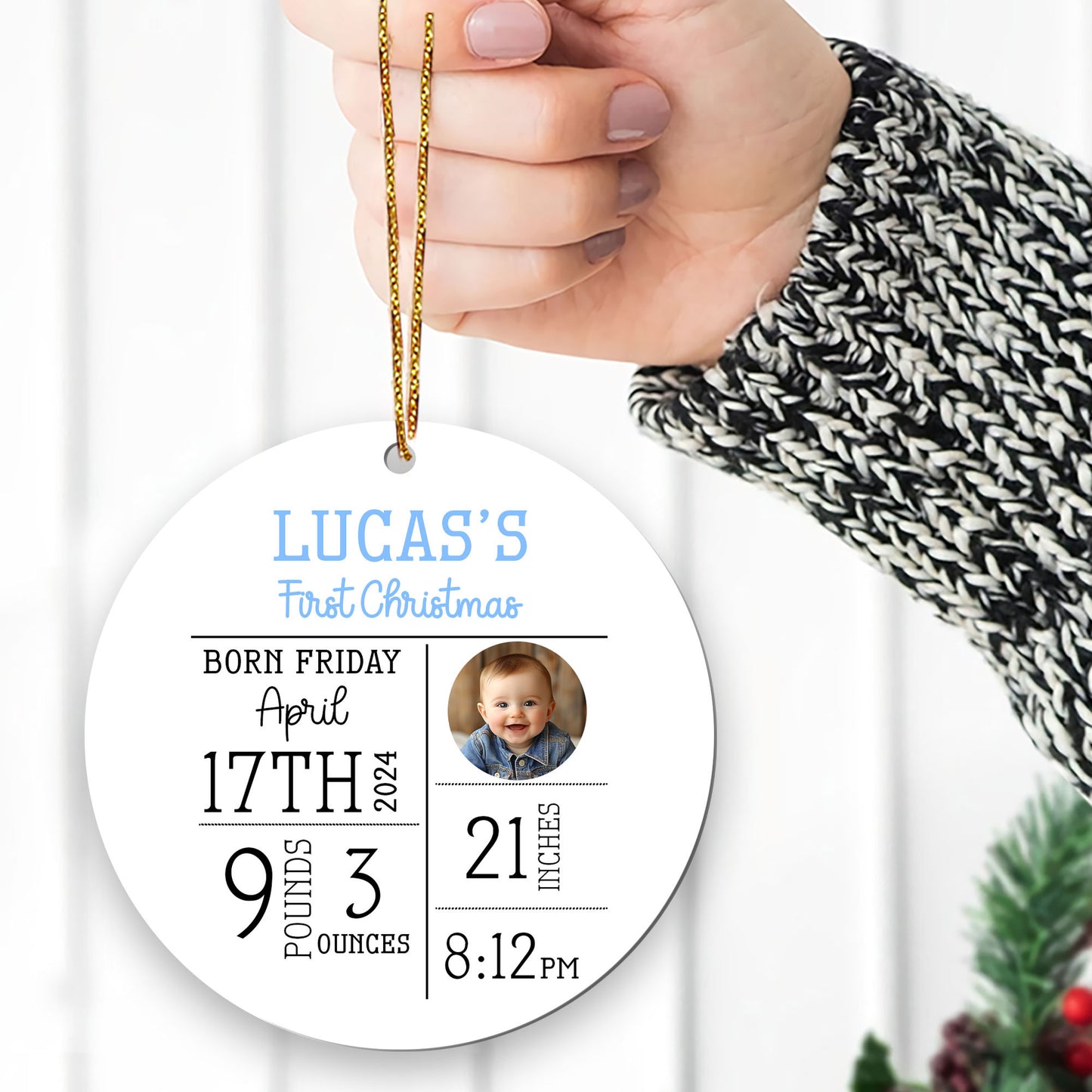 Baby's First Christmas - Personalized 1-Side Acrylic Ornament FCACOLEHA2257T