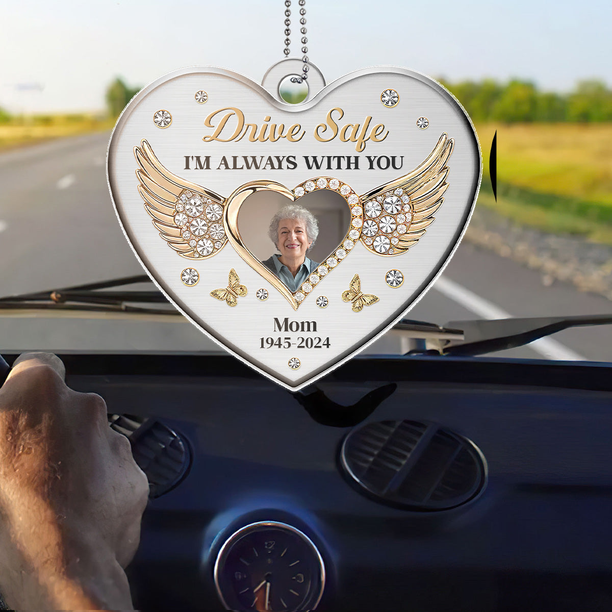 Drive Safe I'm Always With You - Personalized 1-Side Car Acrylic Hanging Ornament