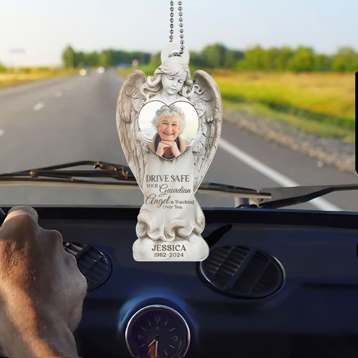 Your Guardian Angel Is Watching Over You - Personalized 1-Side Car Acrylic Hanging Ornament