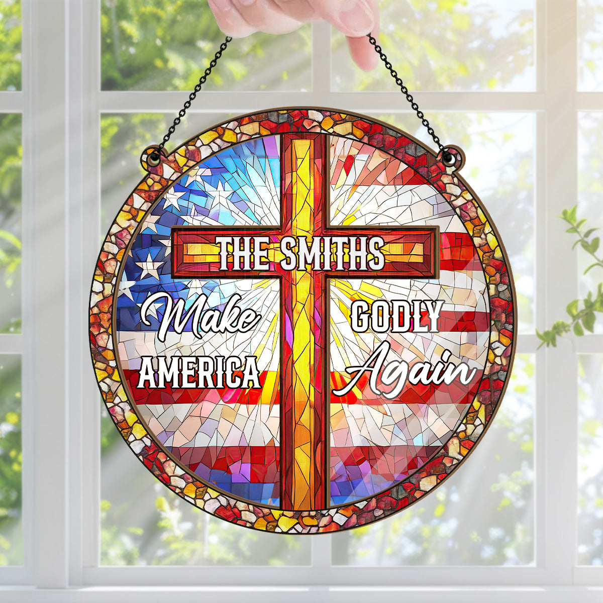 Make America Pray Again - Personalized Window Hanging Suncatcher