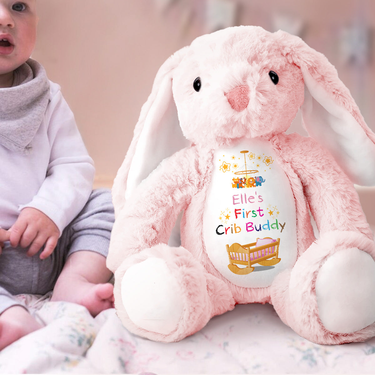 My Favorite Crib Buddy - Personalized Stuffed Bunny