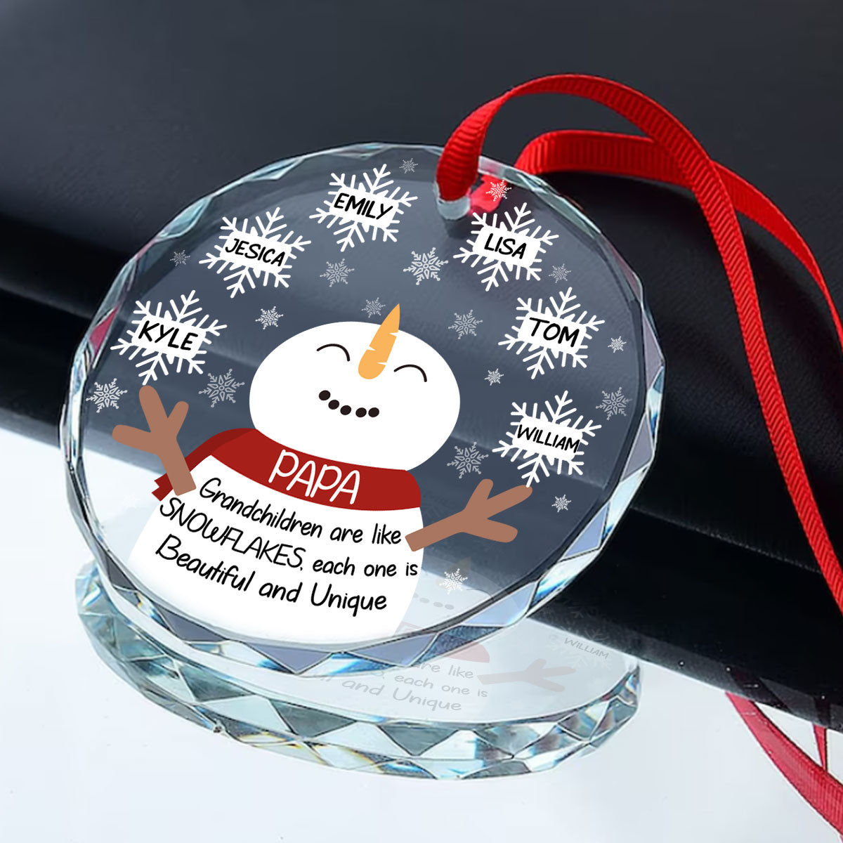 Grandkids Are Like Snowflakes - Personalized Custom Glass Ornament FCURGOPLEHA2522L