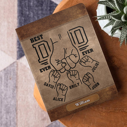 Best Dad Ever Ever - Personalized Leather Cover Notebook