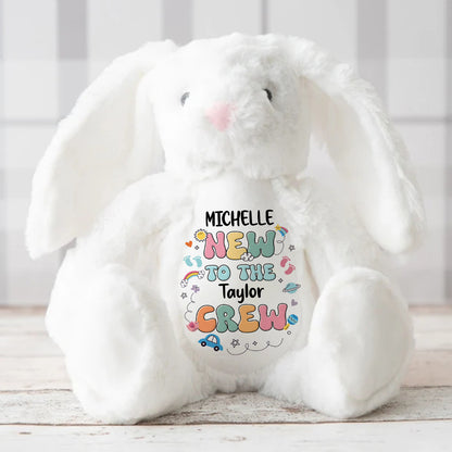 New To Our Crew - Personalized Stuffed Bunny