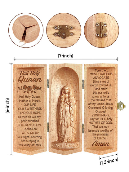 Hail Holy Queen - Openable Wooden Cylinder Sculpture of Mother Maria