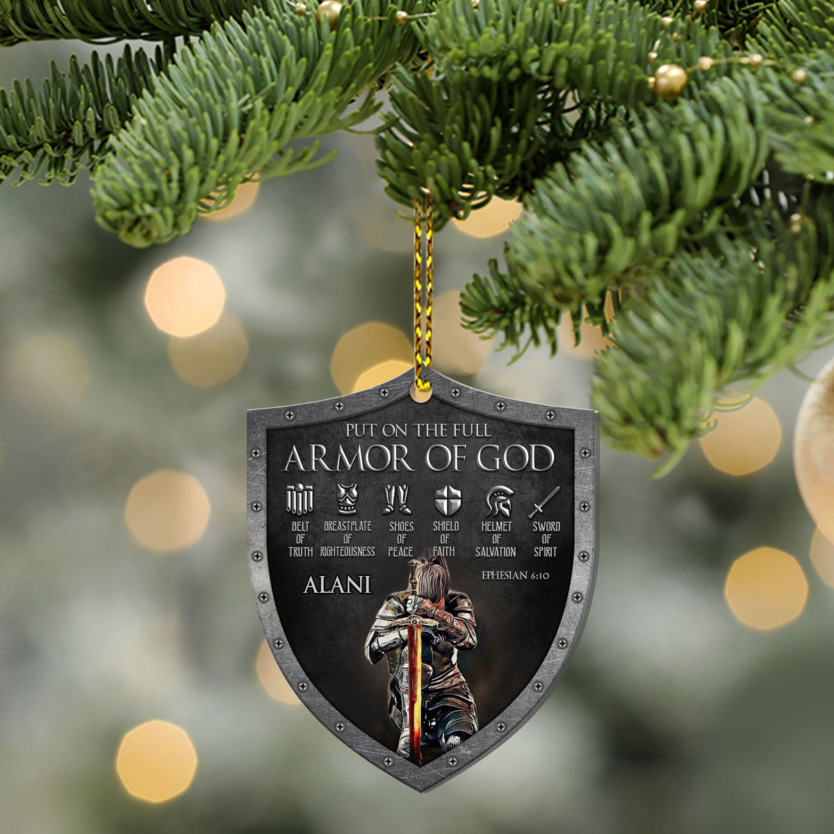 Put On The Full Armor Of God - Personalized 1-Side Acrylic Ornament