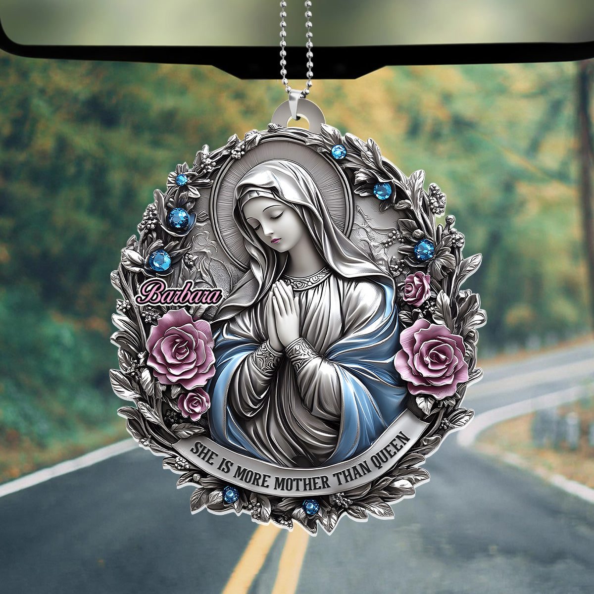 Forever Protected By Mom - Personalized 1-Side Car Acrylic Hanging Ornament