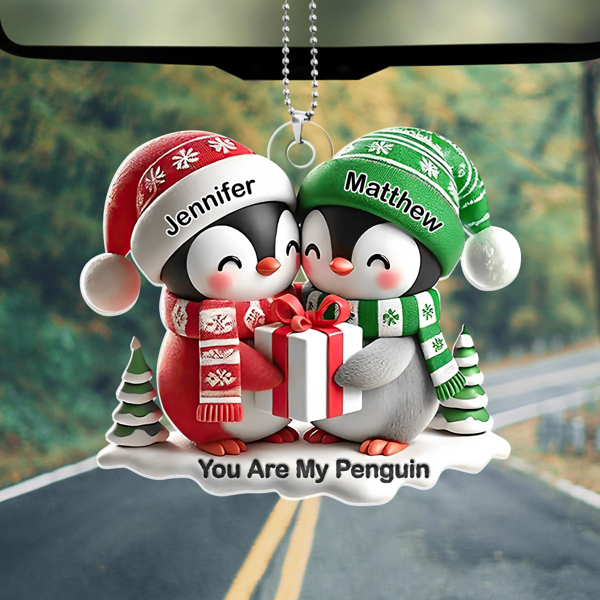 You Are My Penguin - Personalized 1-Side Car Acrylic Hanging Ornament