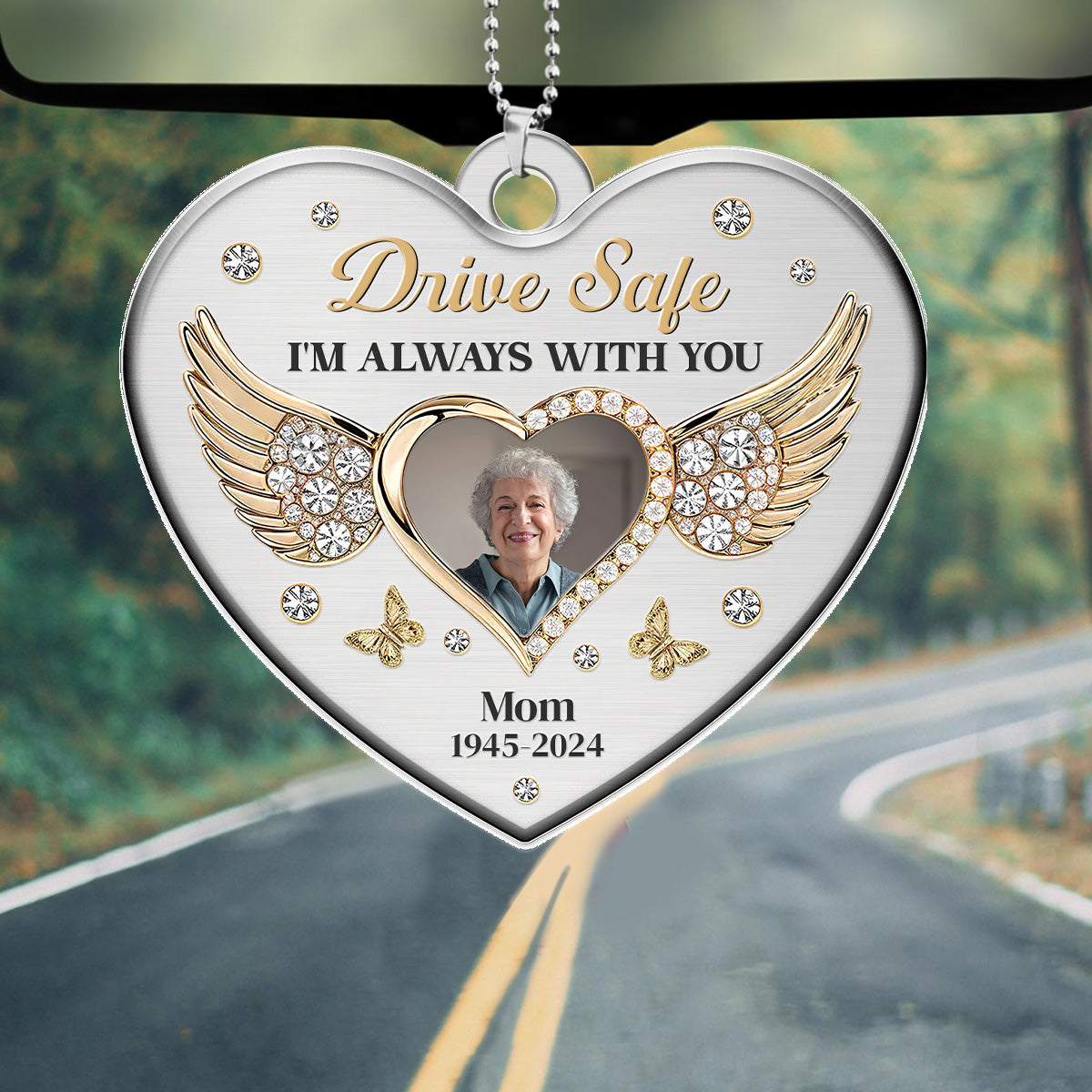 Drive Safe I'm Always With You - Personalized 1-Side Car Acrylic Hanging Ornament