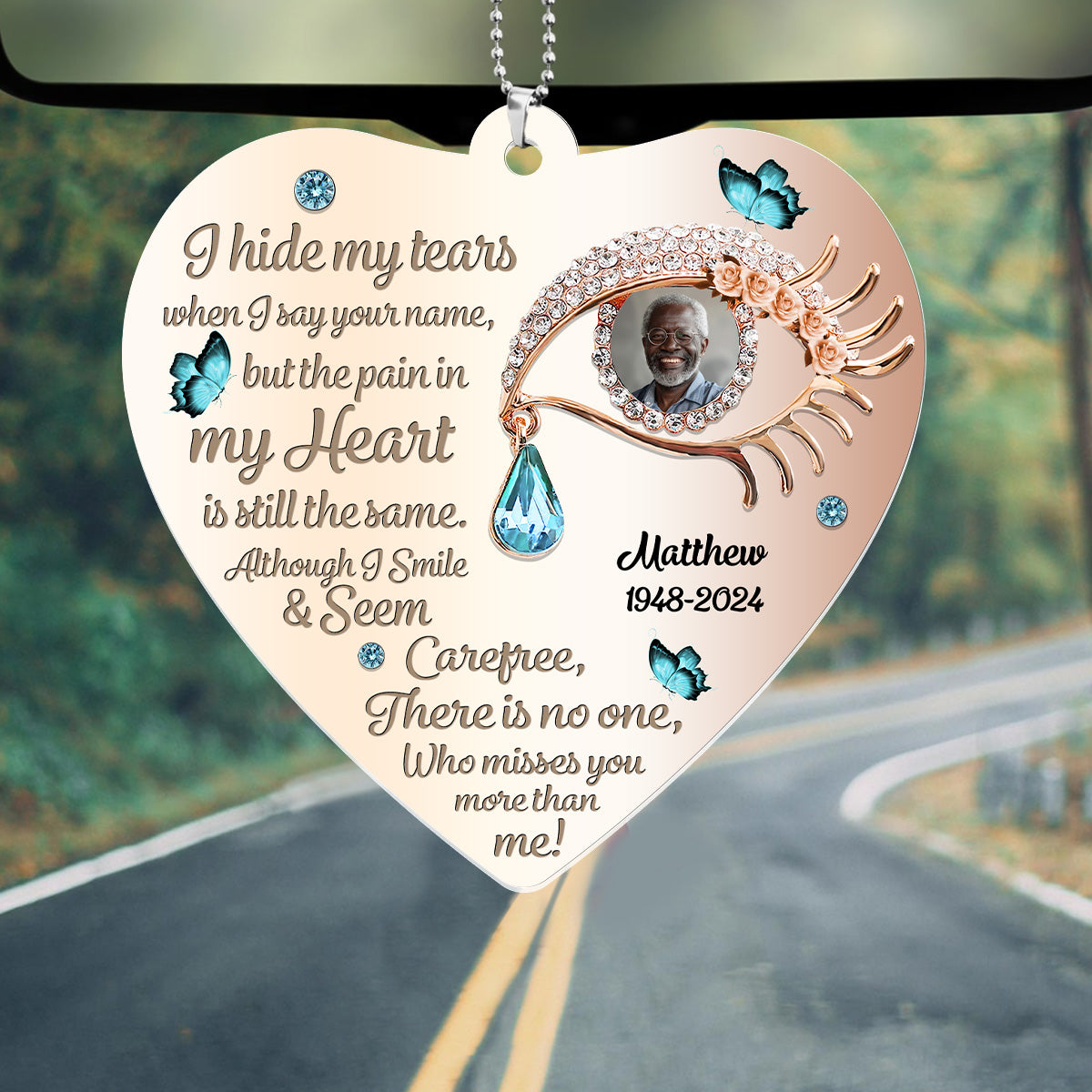 I Hide My Tears - Personalized 1-Side Car Acrylic Hanging Ornament