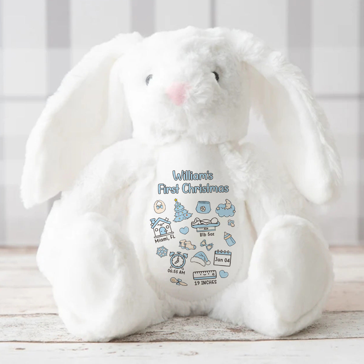 First Christmas Together - Personalized Stuffed Bunny