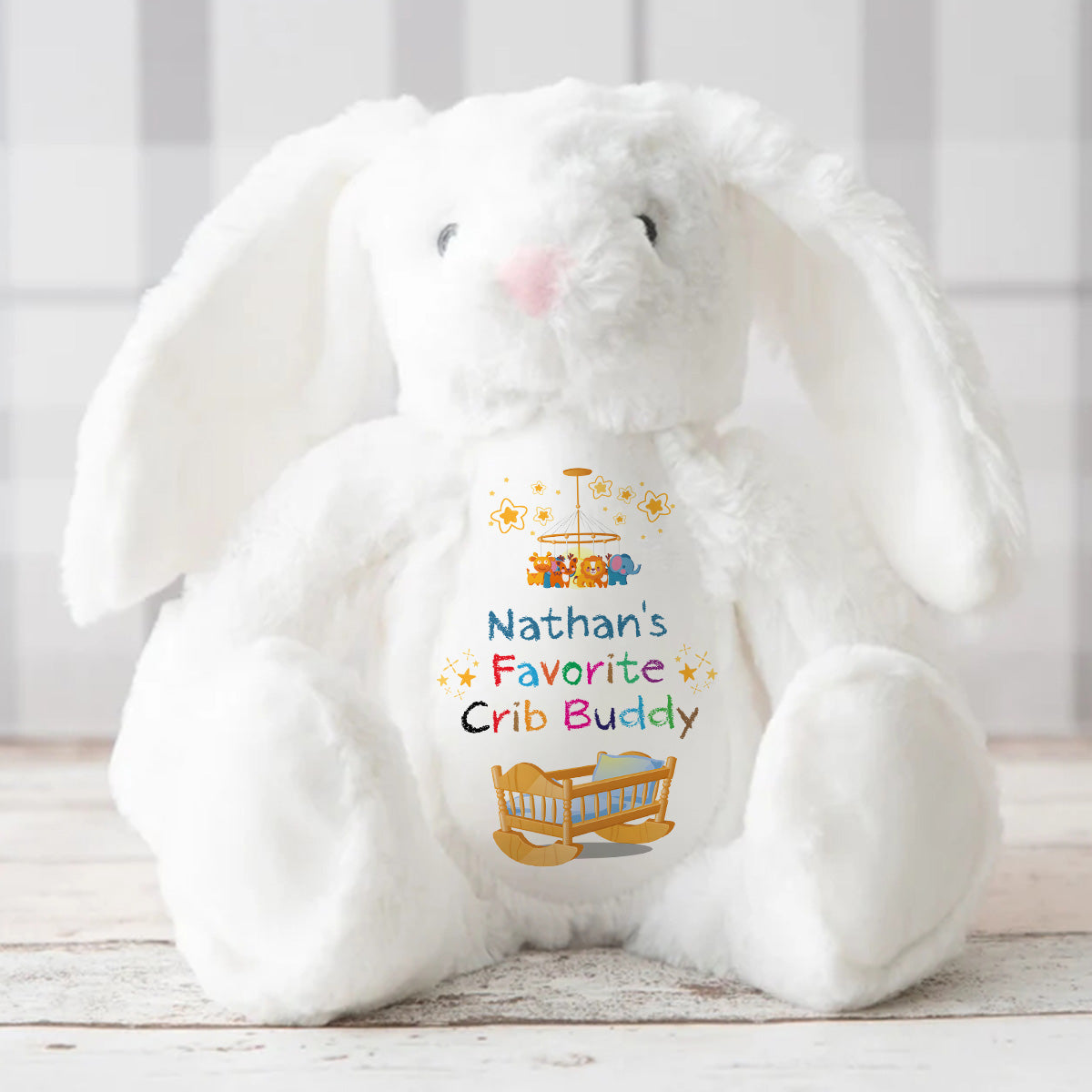 My Favorite Crib Buddy - Personalized Stuffed Bunny