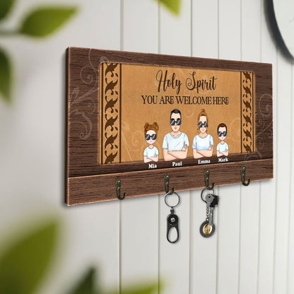 Holy Spirit You Are Welcome Here - Personalized Key Holder FCUWKHCSLET1625L