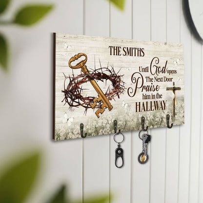 Until God Opens The Next Door - Personalized Key Holder FCUWKHCSLEH1743TA