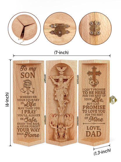 To My Son/daughter - Personalized Openable Wooden Cylinder Sculpture of Jesus Christ