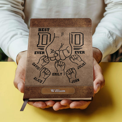 Best Dad Ever Ever - Personalized Leather Cover Notebook