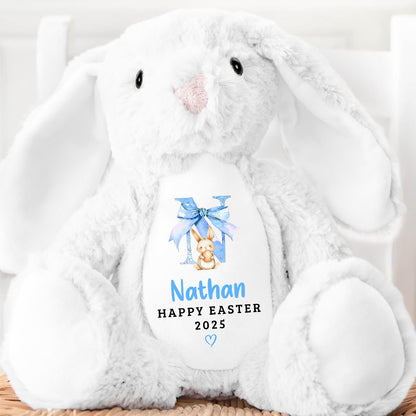 Custom Letter Happy Easter - Personalized Stuffed Bunny