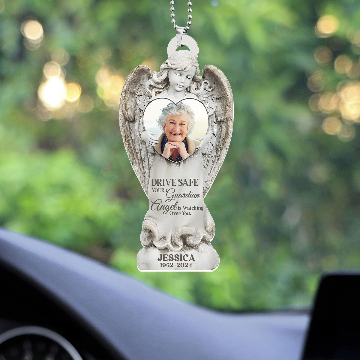 Your Guardian Angel Is Watching Over You - Personalized 1-Side Car Acrylic Hanging Ornament