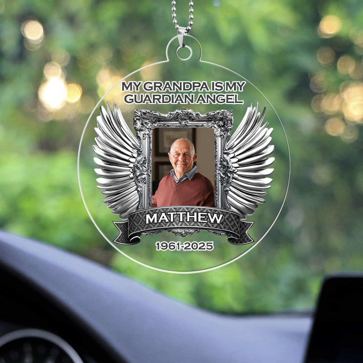 My Guardian Angel - Personalized 1-Side Car Acrylic Hanging Ornament