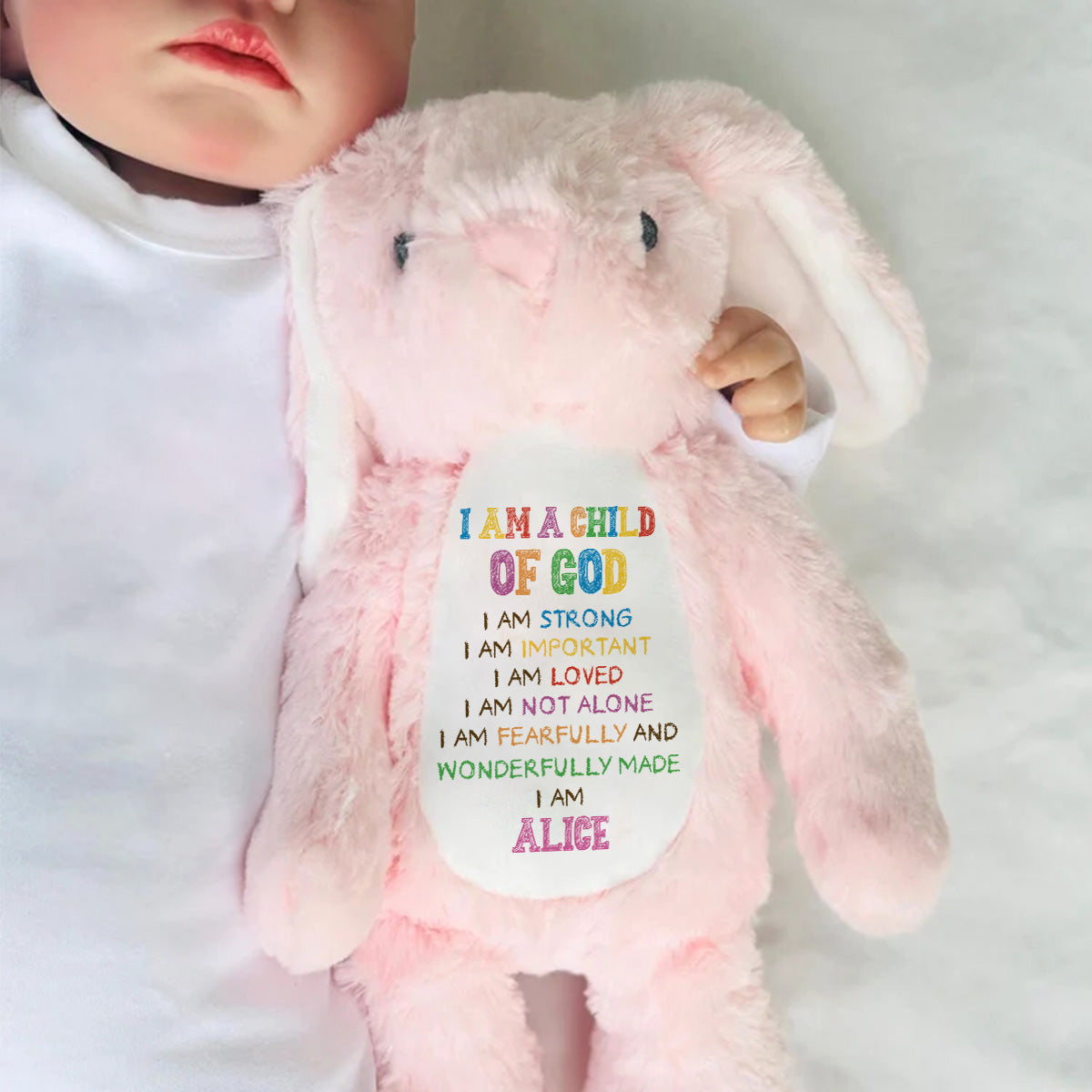 Baby Affirmations - Personalized Stuffed Bunny