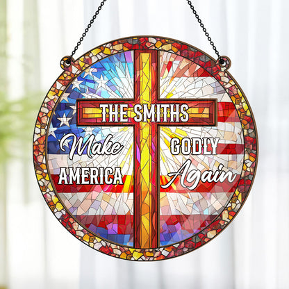 Make America Pray Again - Personalized Window Hanging Suncatcher