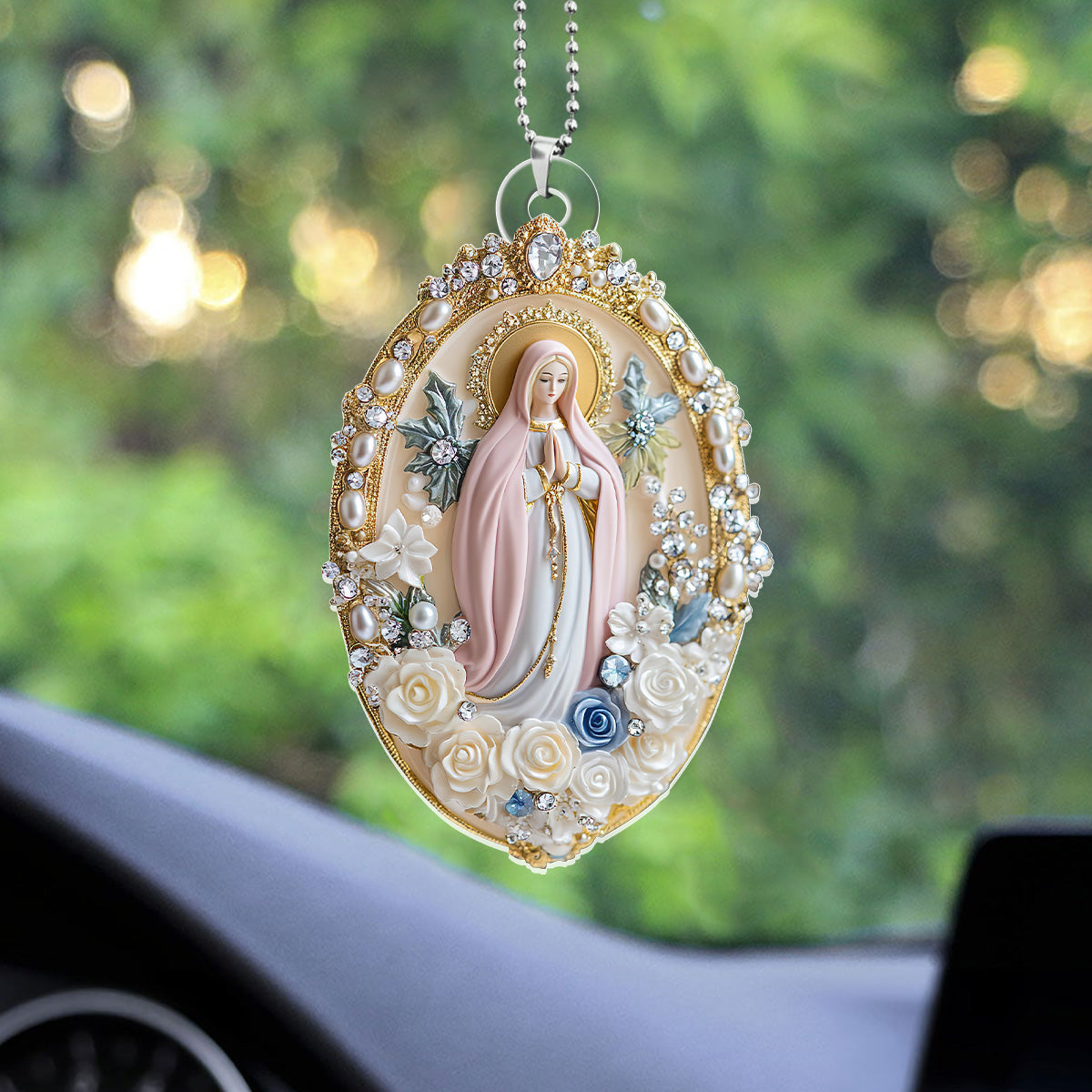 Holy Grace Virgin Mary - 1-Side Car Acrylic Hanging Ornament