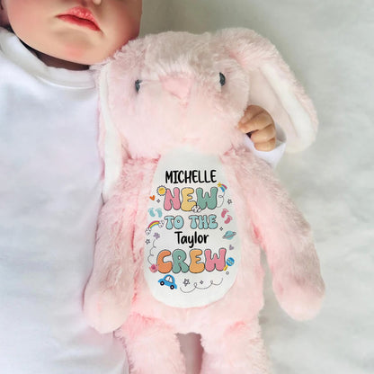 New To Our Crew - Personalized Stuffed Bunny