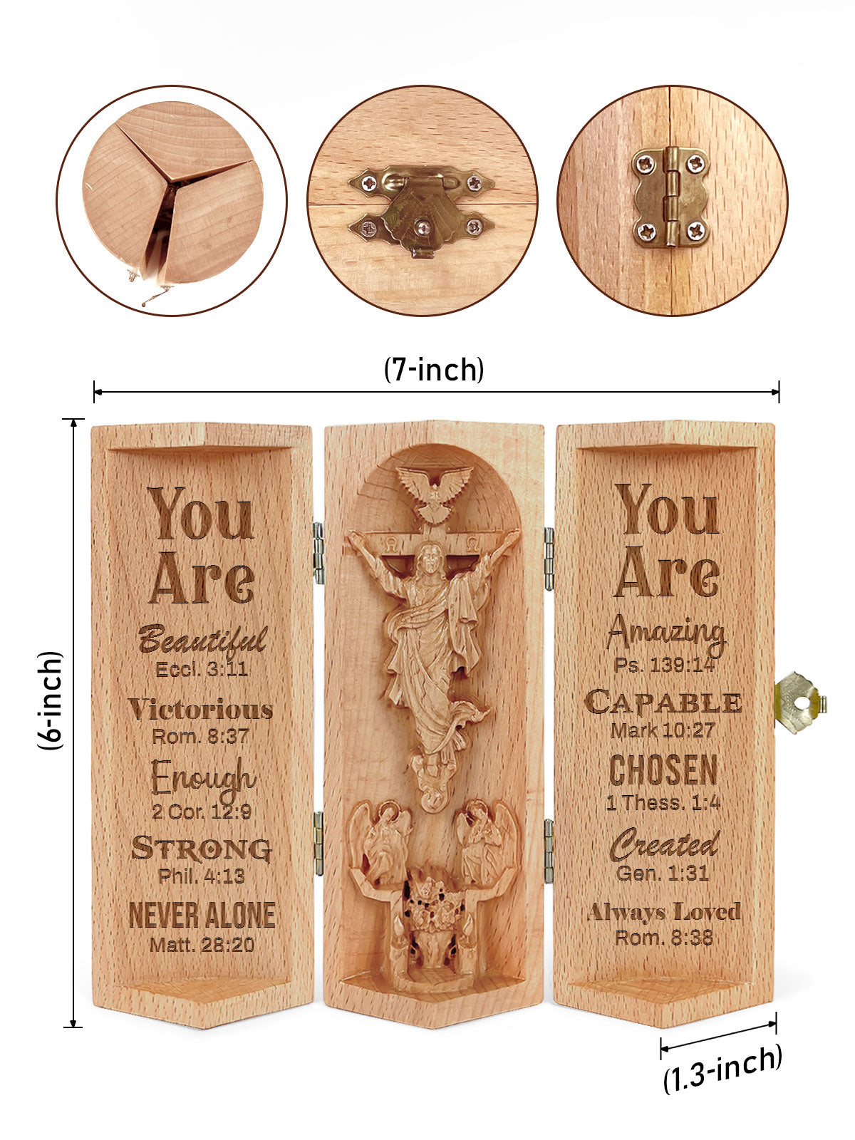I Am - Openable Wooden Cylinder Sculpture of Jesus Christ