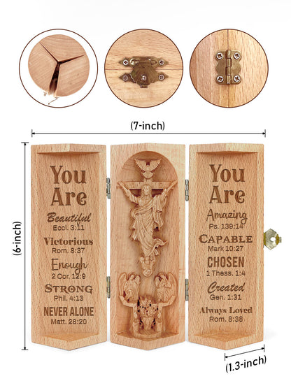 I Am - Openable Wooden Cylinder Sculpture of Jesus Christ
