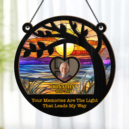 Your Memories Are The Light That Leads My Way - Personalized Window Hanging Suncatcher FCWHSCLETN1850L