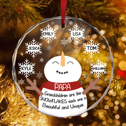 Grandkids Are Like Snowflakes - Personalized Custom Glass Ornament FCURGOPLEHA2522L