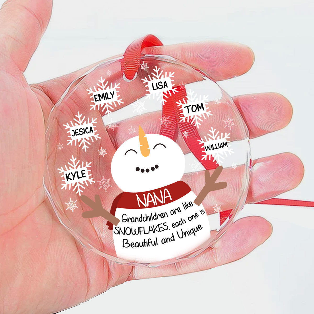 Grandkids Are Like Snowflakes - Personalized Custom Glass Ornament FCURGOPLEHA2522L