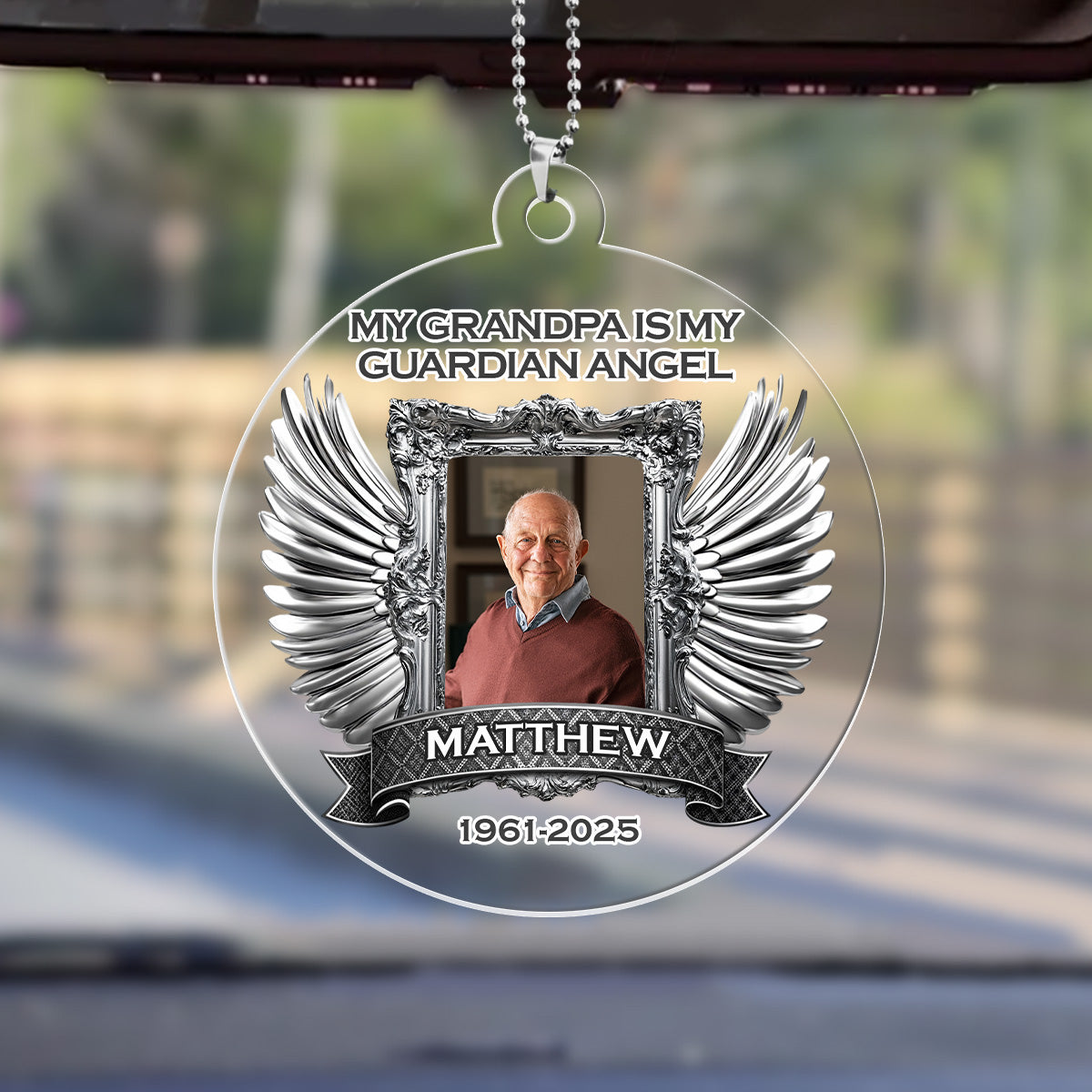 My Guardian Angel - Personalized 1-Side Car Acrylic Hanging Ornament