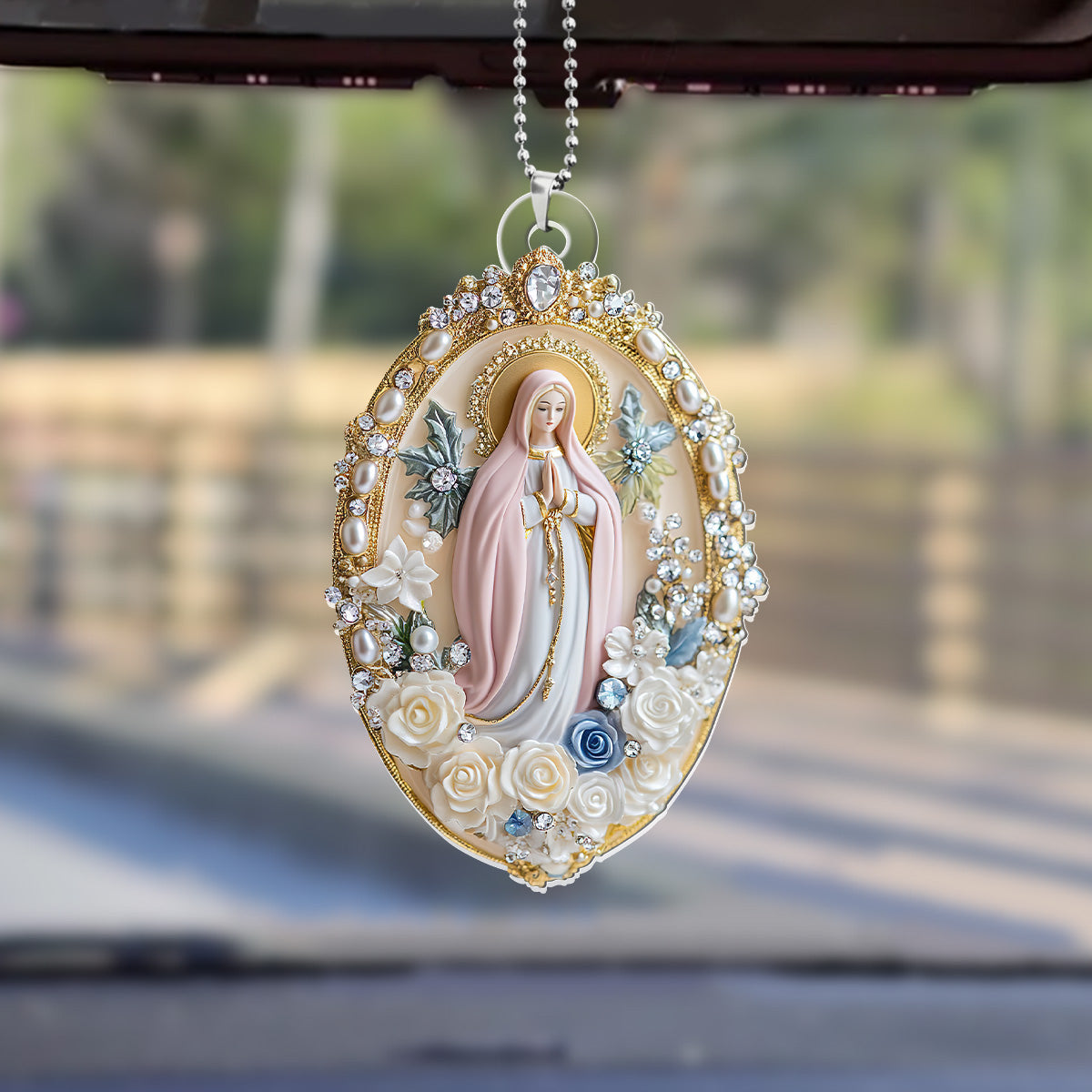 Holy Grace Virgin Mary - 1-Side Car Acrylic Hanging Ornament