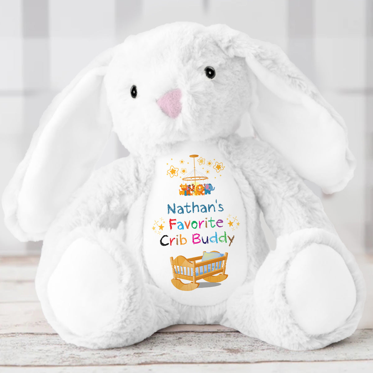 My Favorite Crib Buddy - Personalized Stuffed Bunny