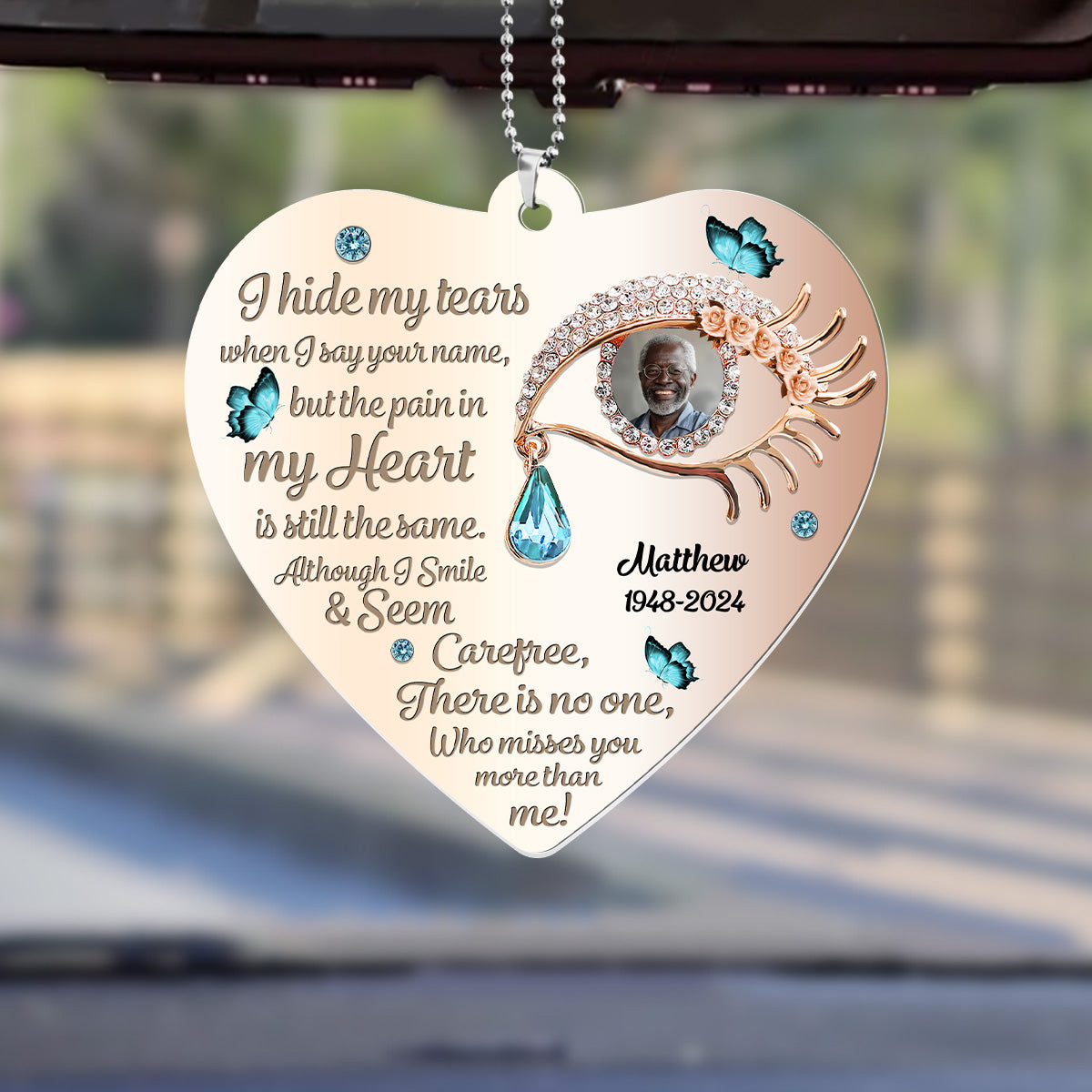 I Hide My Tears - Personalized 1-Side Car Acrylic Hanging Ornament